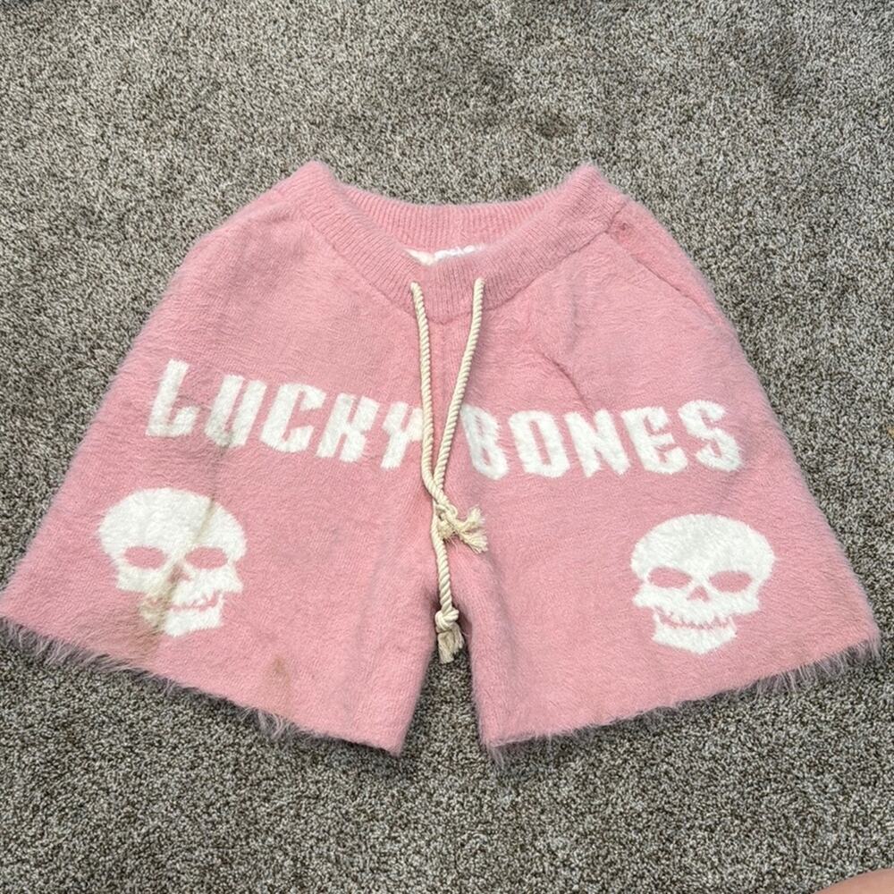 Lucky Bones Pink Skull Shorts